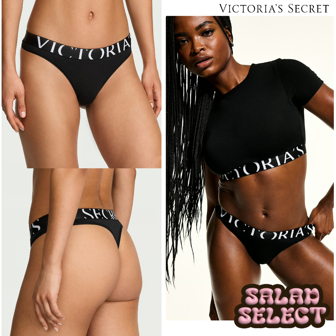 Victoria’s Secret - 現貨 經典Logo棉質寬標丁字褲 內褲