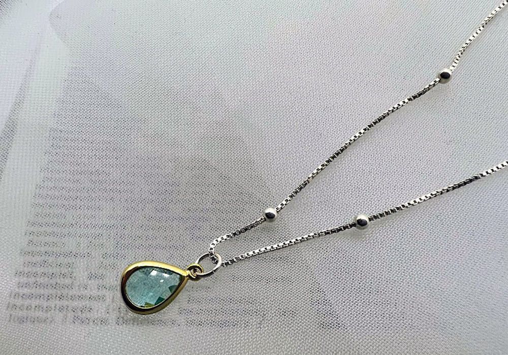 快閃優惠 3月誕生石 9月誕生石 雙面戴 項鍊 戒指 海藍寶 藍寶石