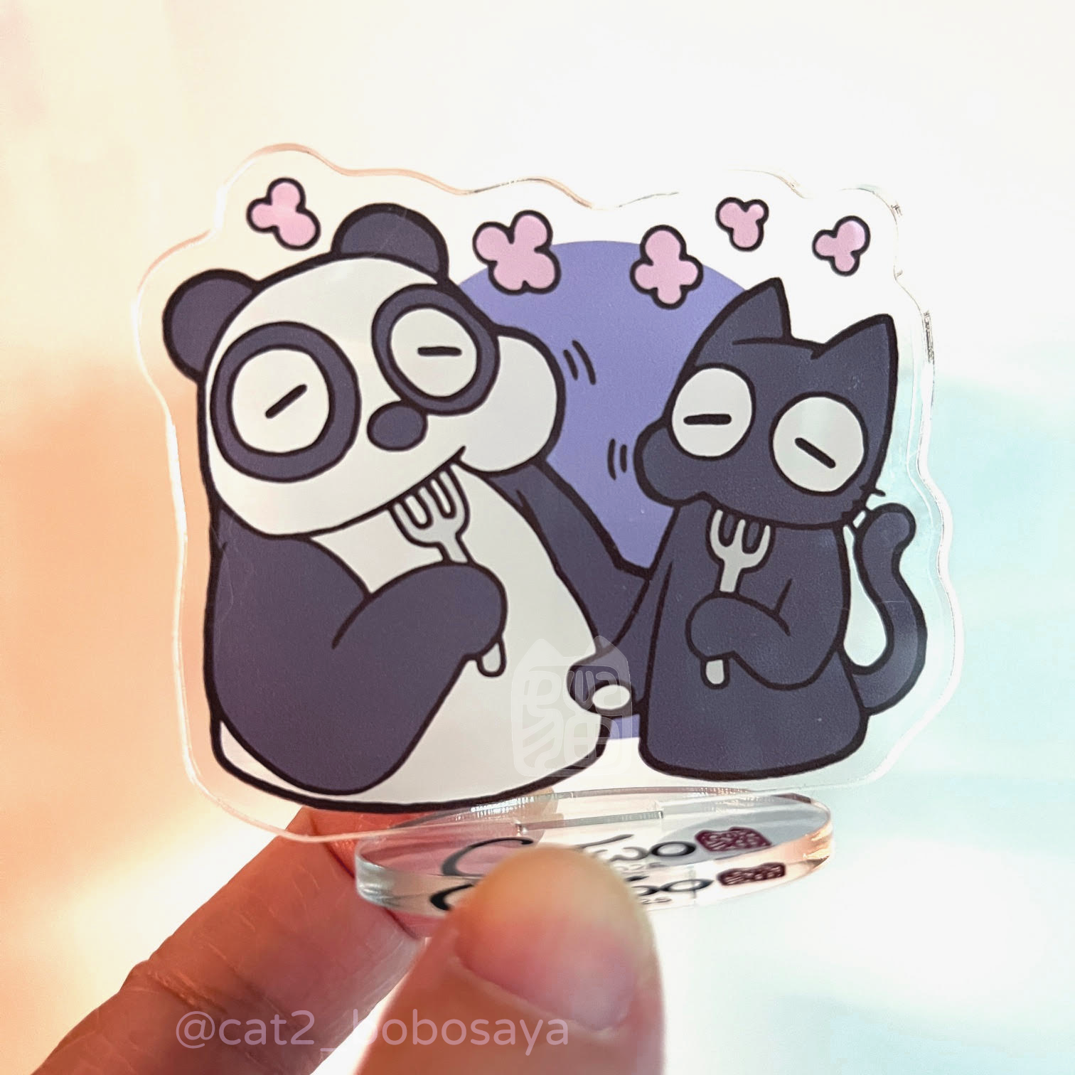 【白胖與夜喵 壓克力飯友立牌】 by CaTwo貓2 | 5x5cm