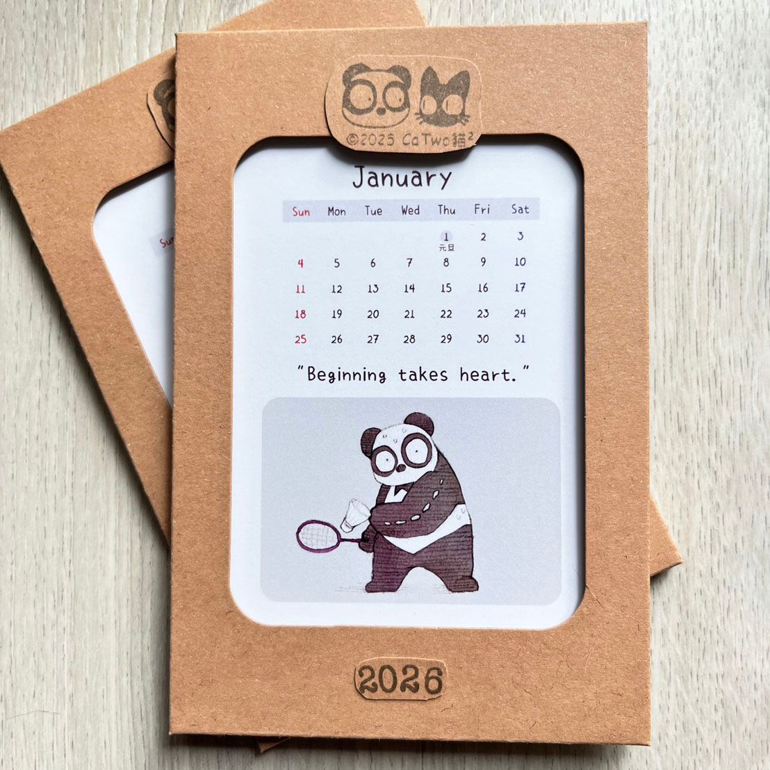 【2026白胖的運動日記-限量暖心手繪年曆】by CaTwo貓2 | 手繪插畫 | 心靈小語