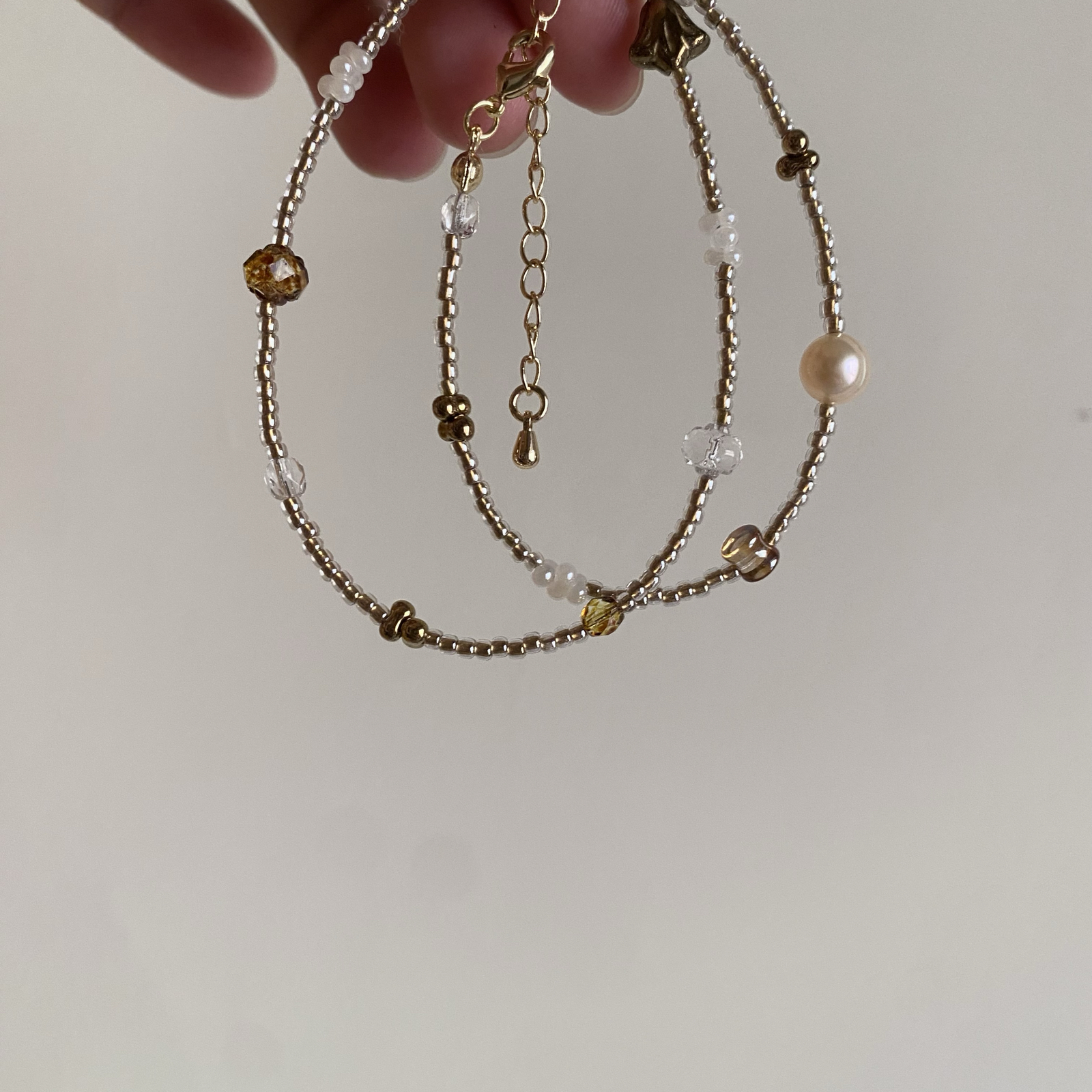 珍珠琥珀糖：春日限量款，雙圈手鏈