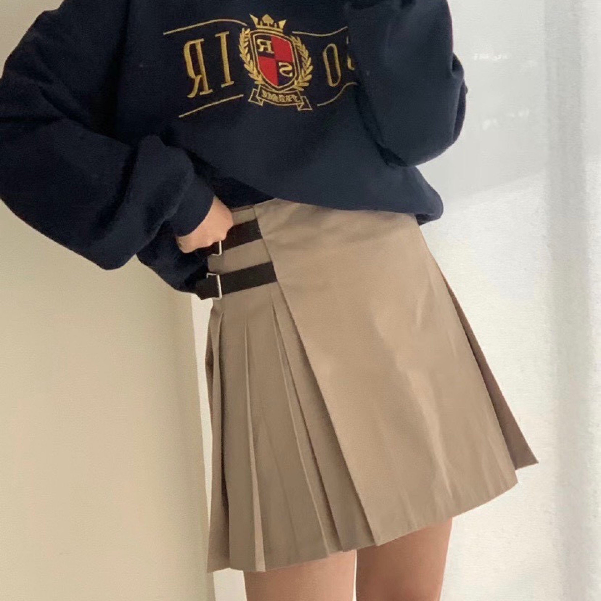 26/4  美式復古圓領字母印花衛衣  #D