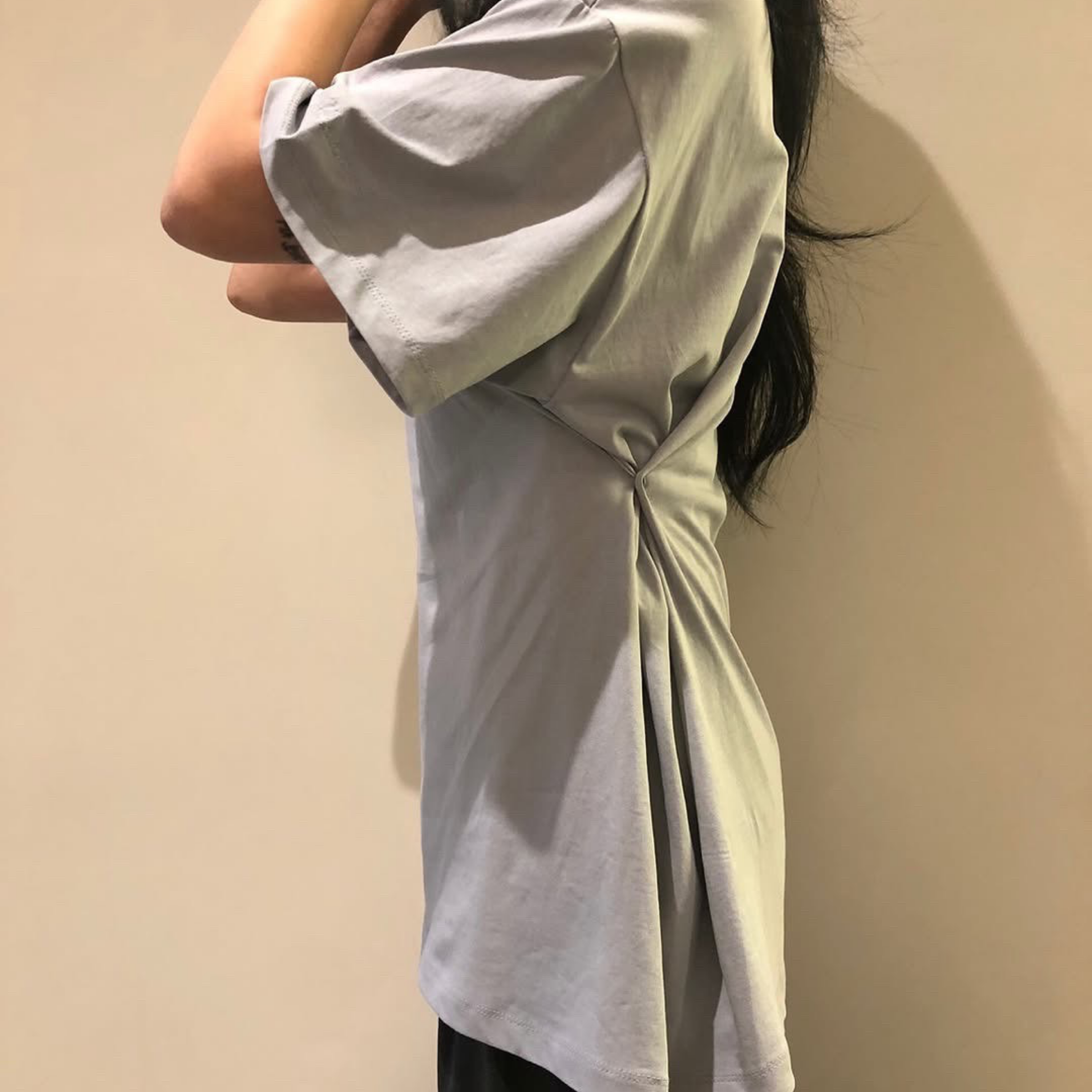 26/5  smoothmood寬松系扣收腰長款短袖  #D
