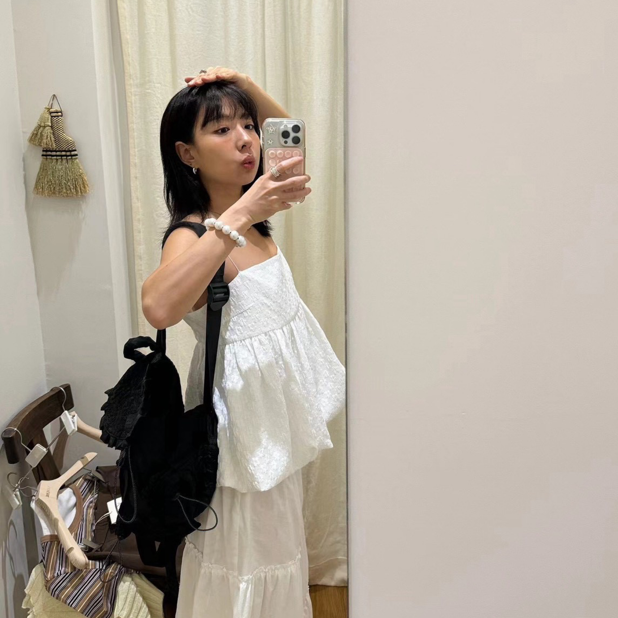 26/6  lerobe美娜家氣質溫柔刺繡抹胸吊帶背心  #D