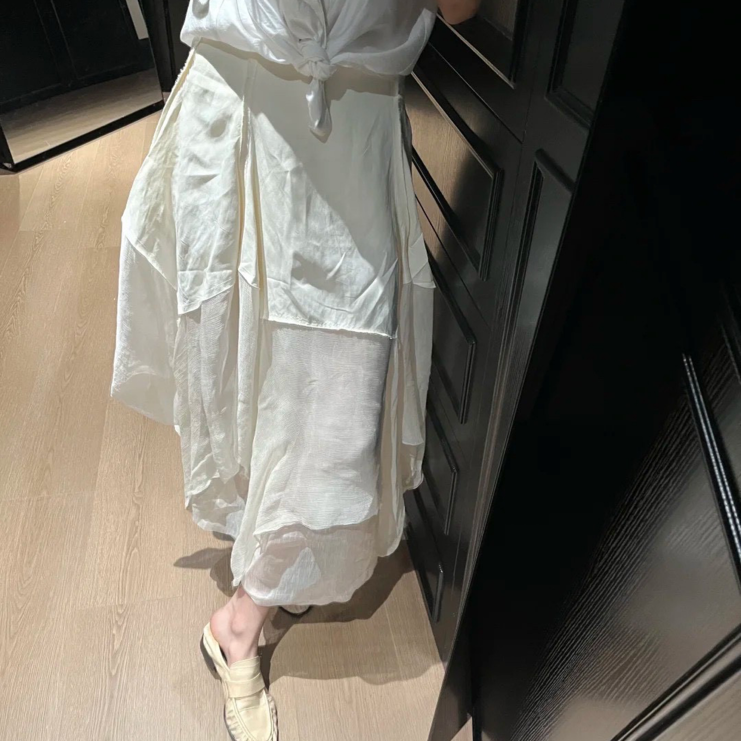 26/7  仙氣減齡高腰不規則層疊半身裙  #D