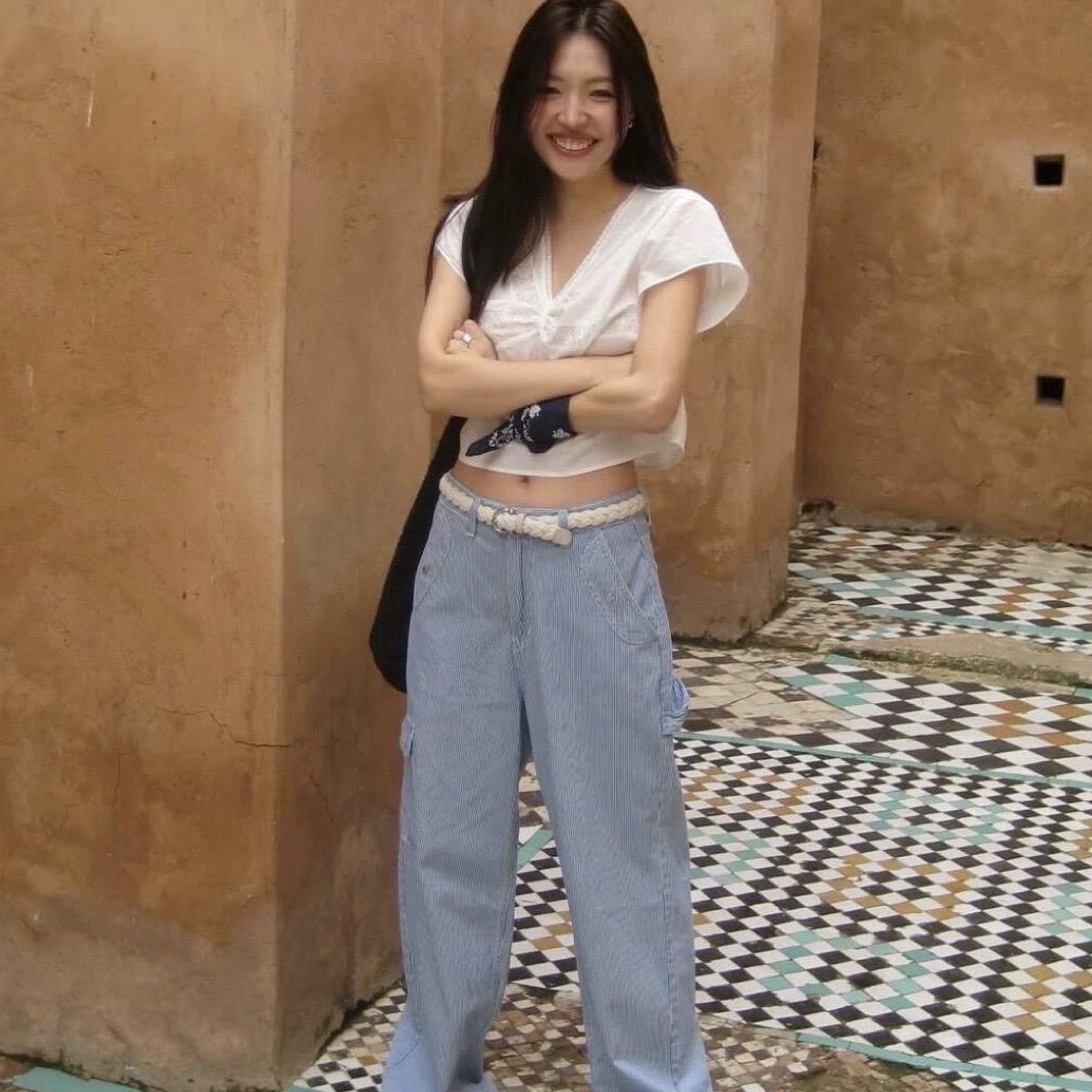 26/7  tannat簡約顯瘦條紋直筒工裝褲休閒褲  #D