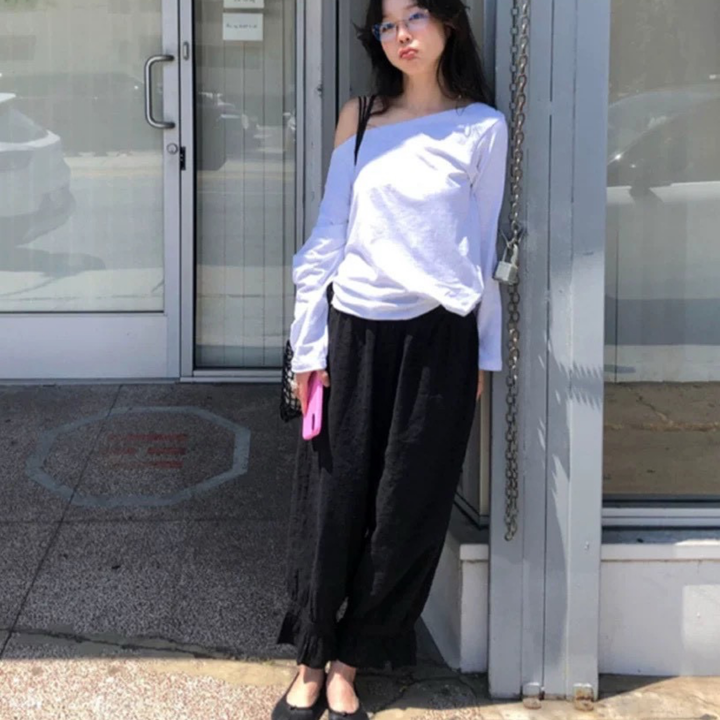 26/7  baby醬休閒寬松純色小花束腳奶奶褲  #D