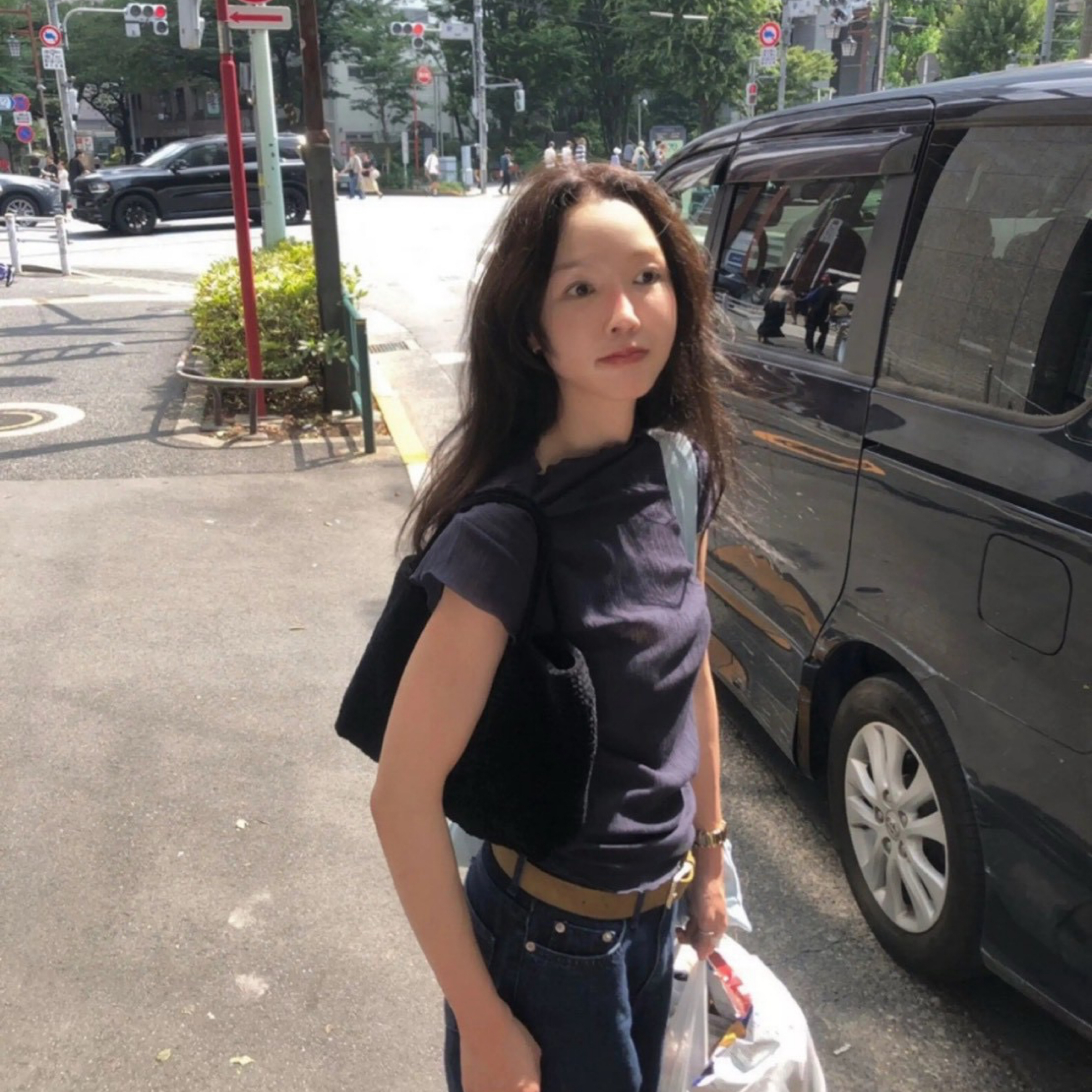 26/7  休閒純色肌理感褶邊小短袖T恤  #D