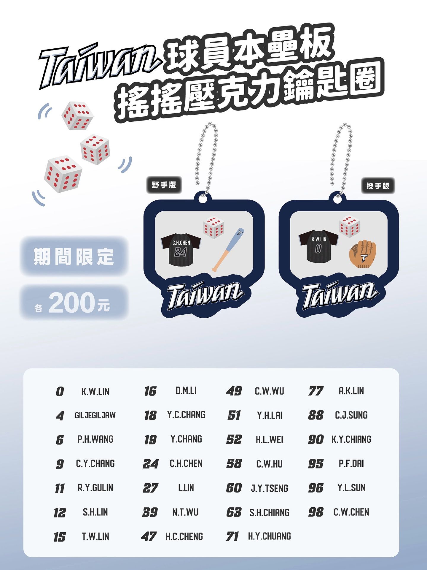 中華隊Team Taiwan球員本壘板鑰匙圈
