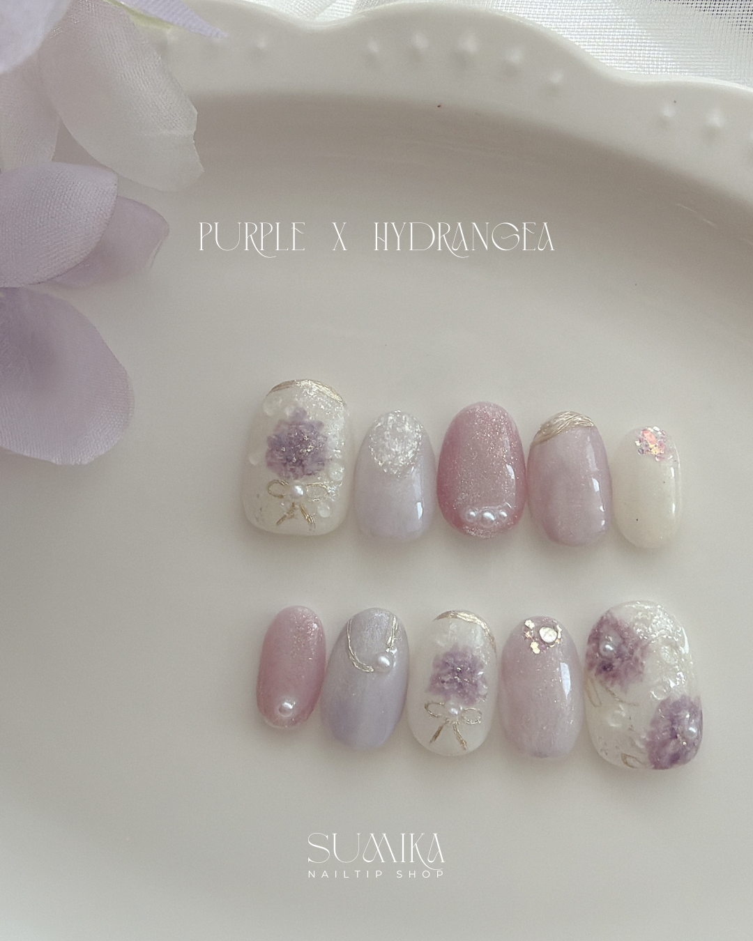 【繡球花微光】花束與流金蝴蝶結