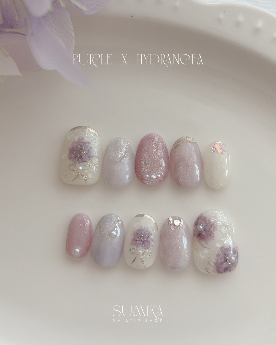 【繡球花微光】花束與流金蝴蝶結
