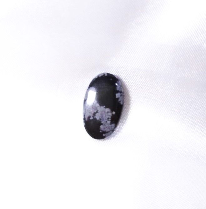 雪花黑曜石 戒面 裸石 包邊 鑲嵌 水晶 礦石 編織 纏繞
