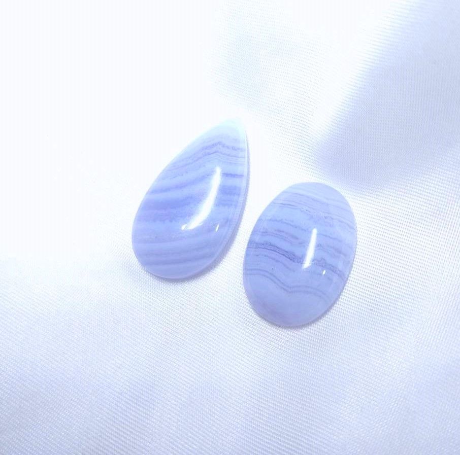 藍紋瑪瑙 戒面 裸石 包邊 鑲嵌 水晶 礦石 編織 纏繞