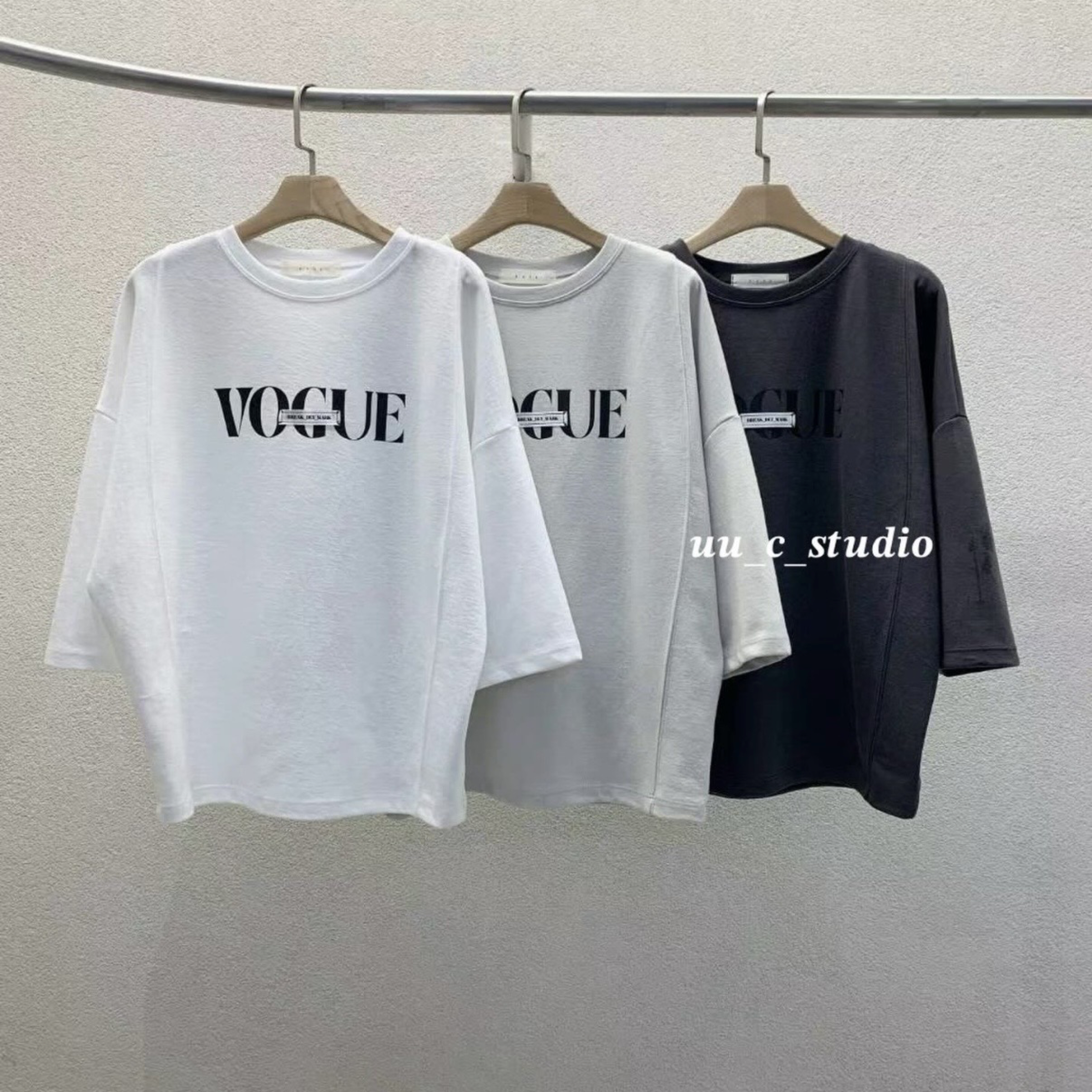 韓系VOGUE字母短袖T恤｜寬鬆百搭短袖上衣