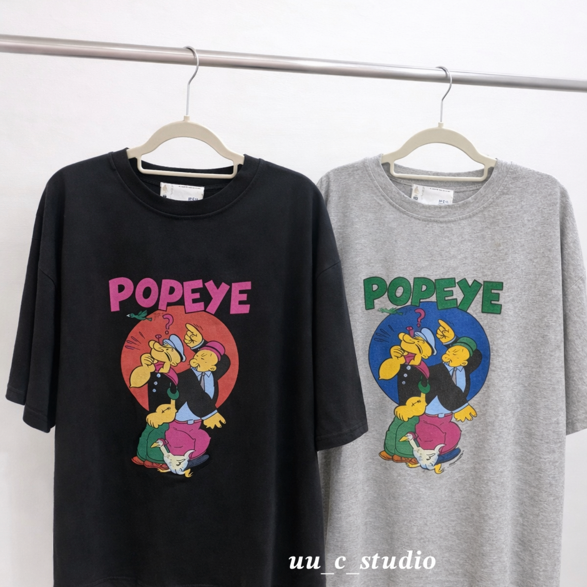 POPEYE卡通印花短袖T恤｜韓系寬鬆短袖上衣｜男女可穿