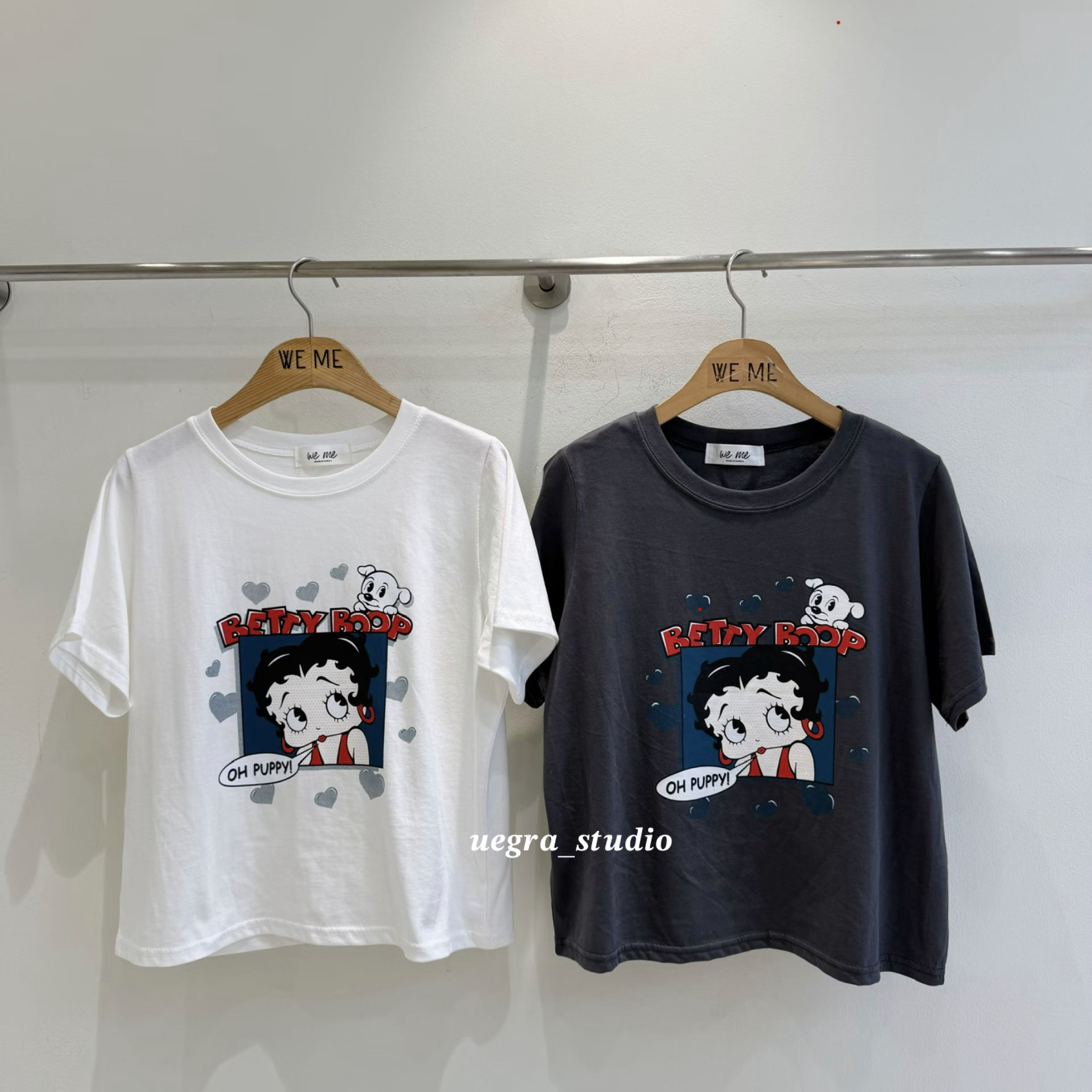 Betty Boop 愛心印花短袖T恤