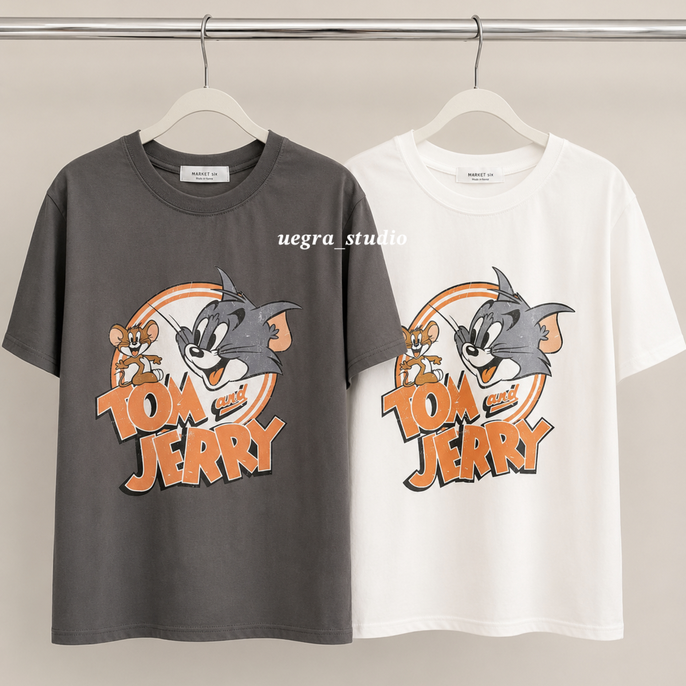 Tom ＆ Jerry 復古印花寬鬆 T
