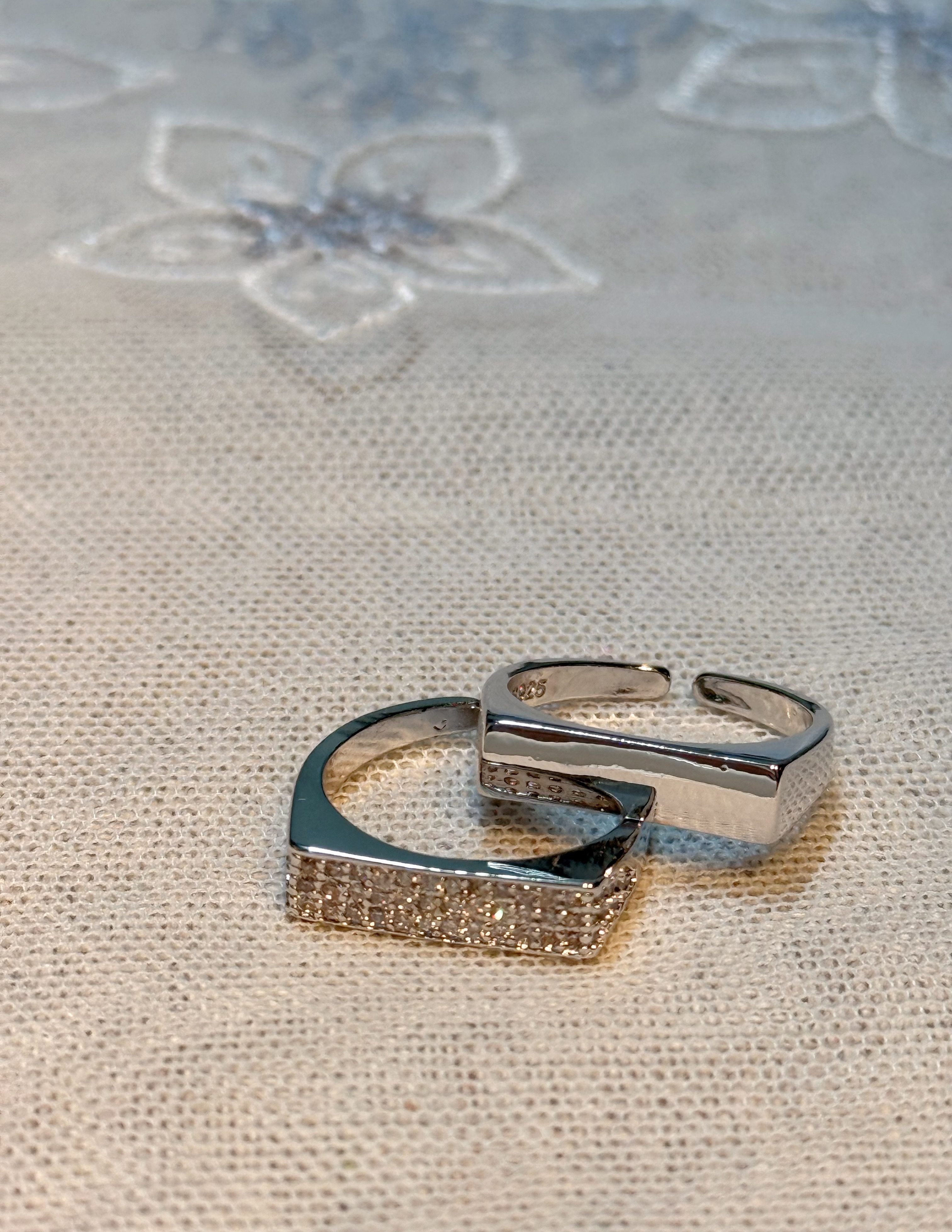 鬼怪金高銀滿鑽戒指（1組2入）