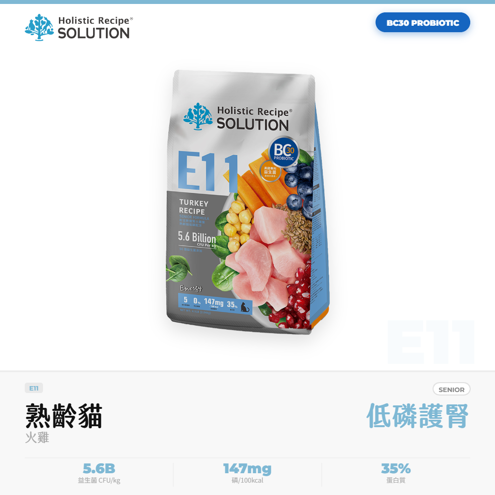耐吉斯 Solution 低敏貓飼料 熟齡老貓糧 火雞 優腎低磷配方 泌尿保健 E11｜NGS_AB3764DA