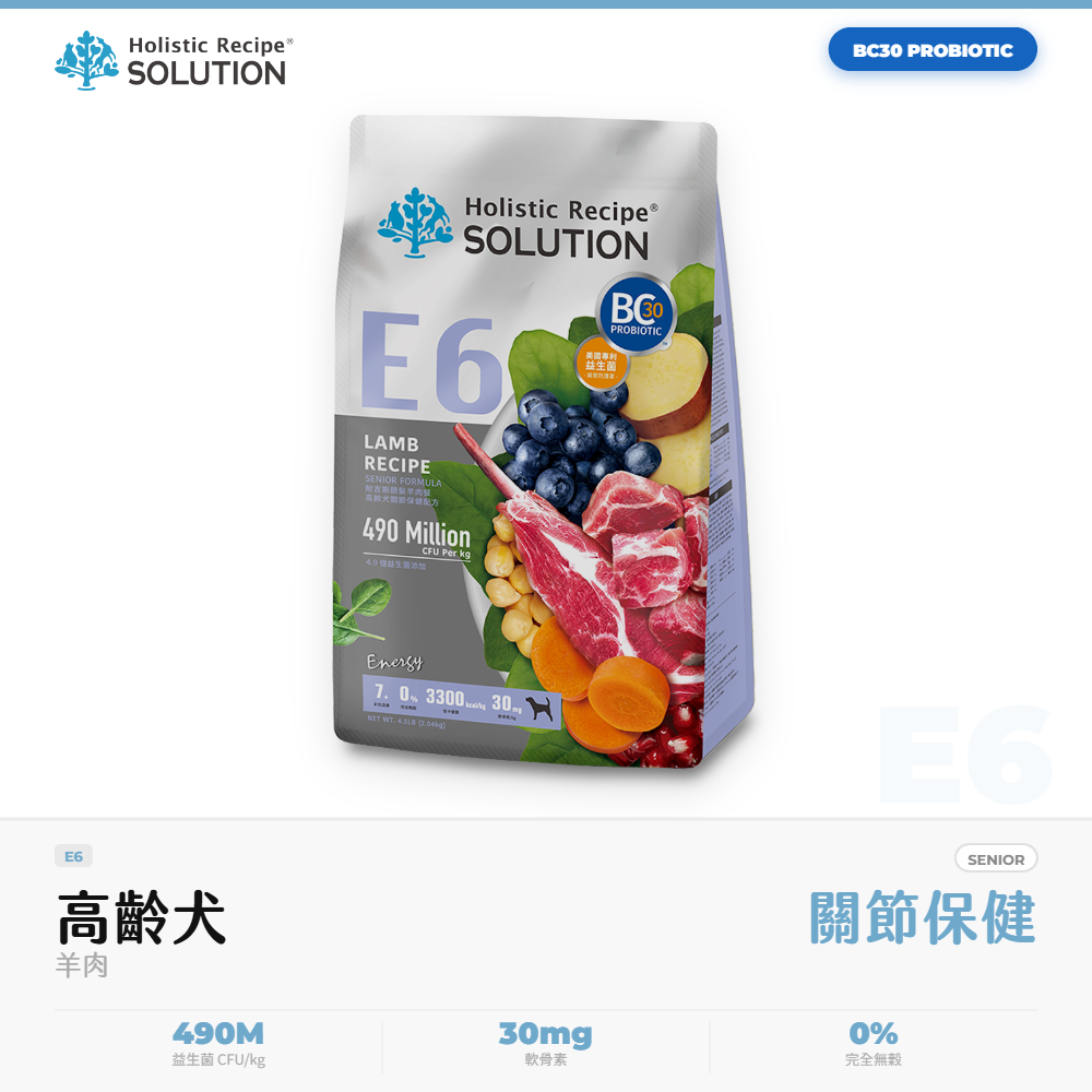耐吉斯 Solution 無穀狗飼料 高齡銀髮犬糧 羊肉 軟骨素關節保健配方 E6｜NGS_399E5147