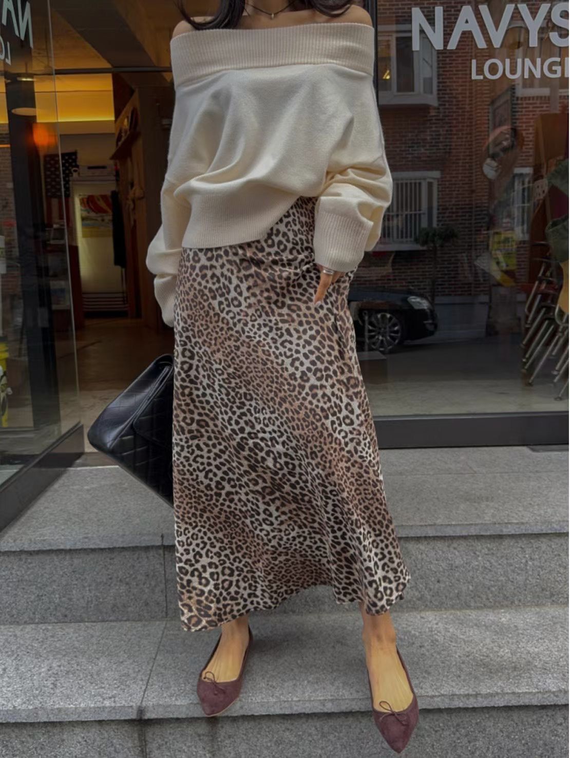 現貨-飄逸豹紋裙