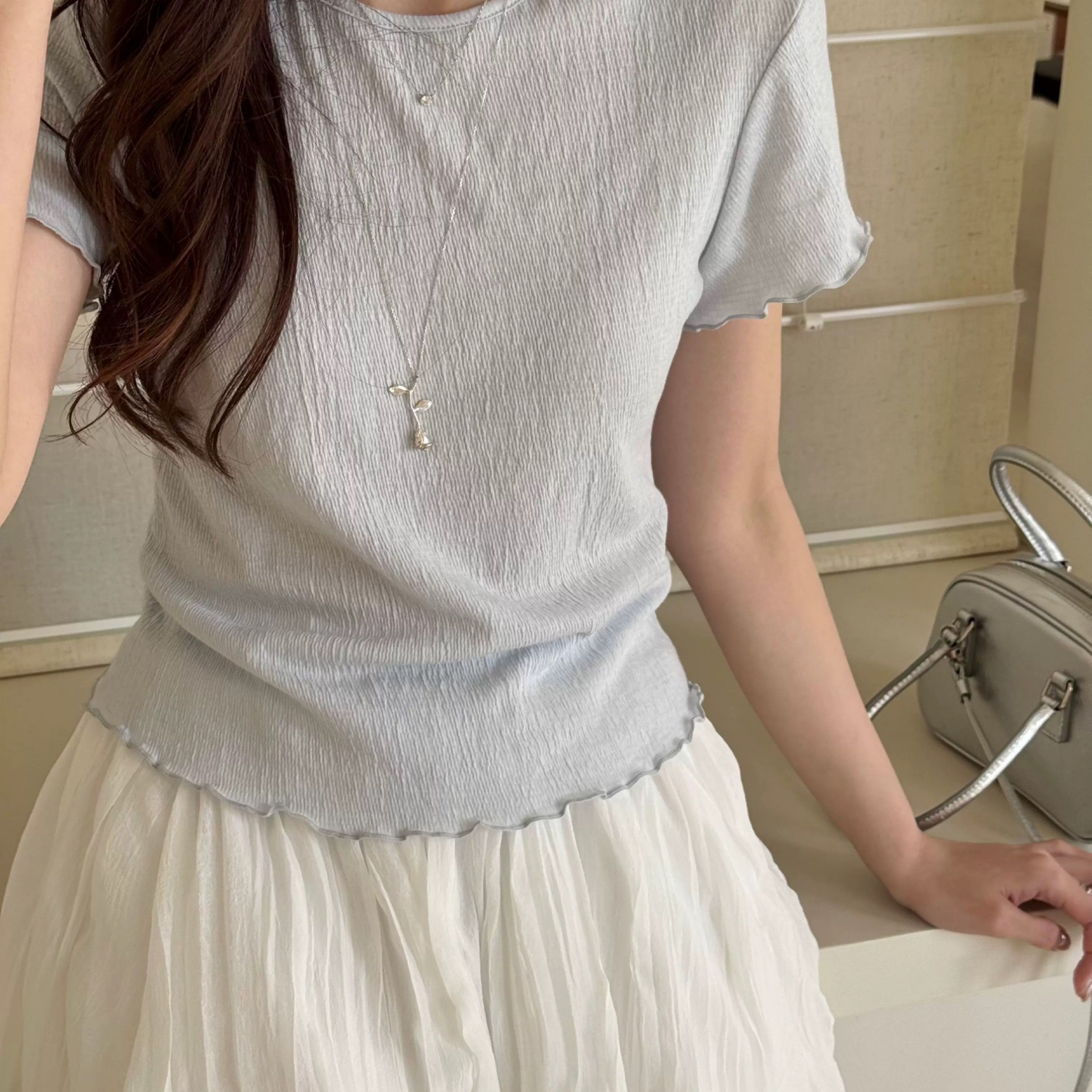 DDCT.預購/木耳邊仙女上衣