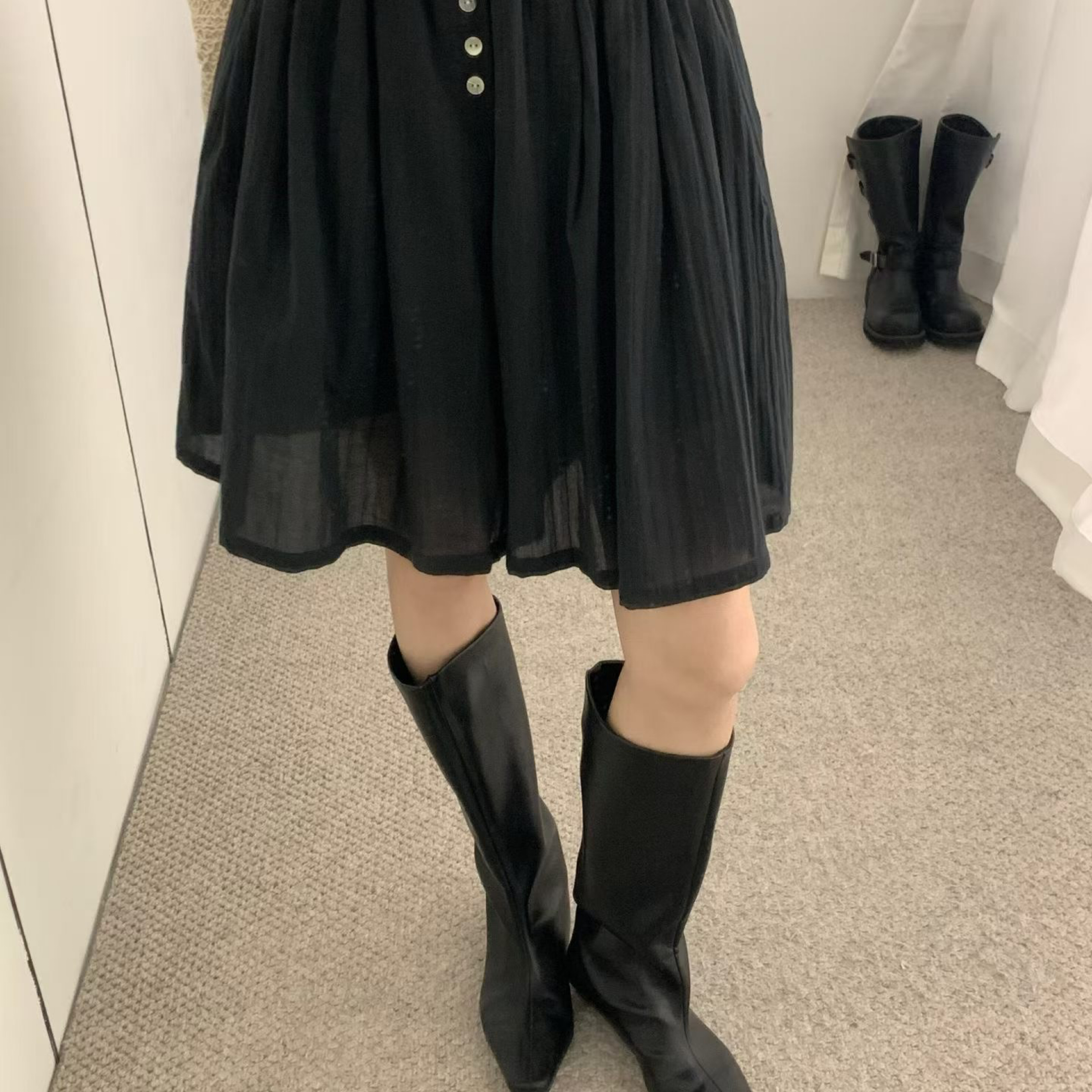 DDCT.預購/排釦棉麻短褲裙