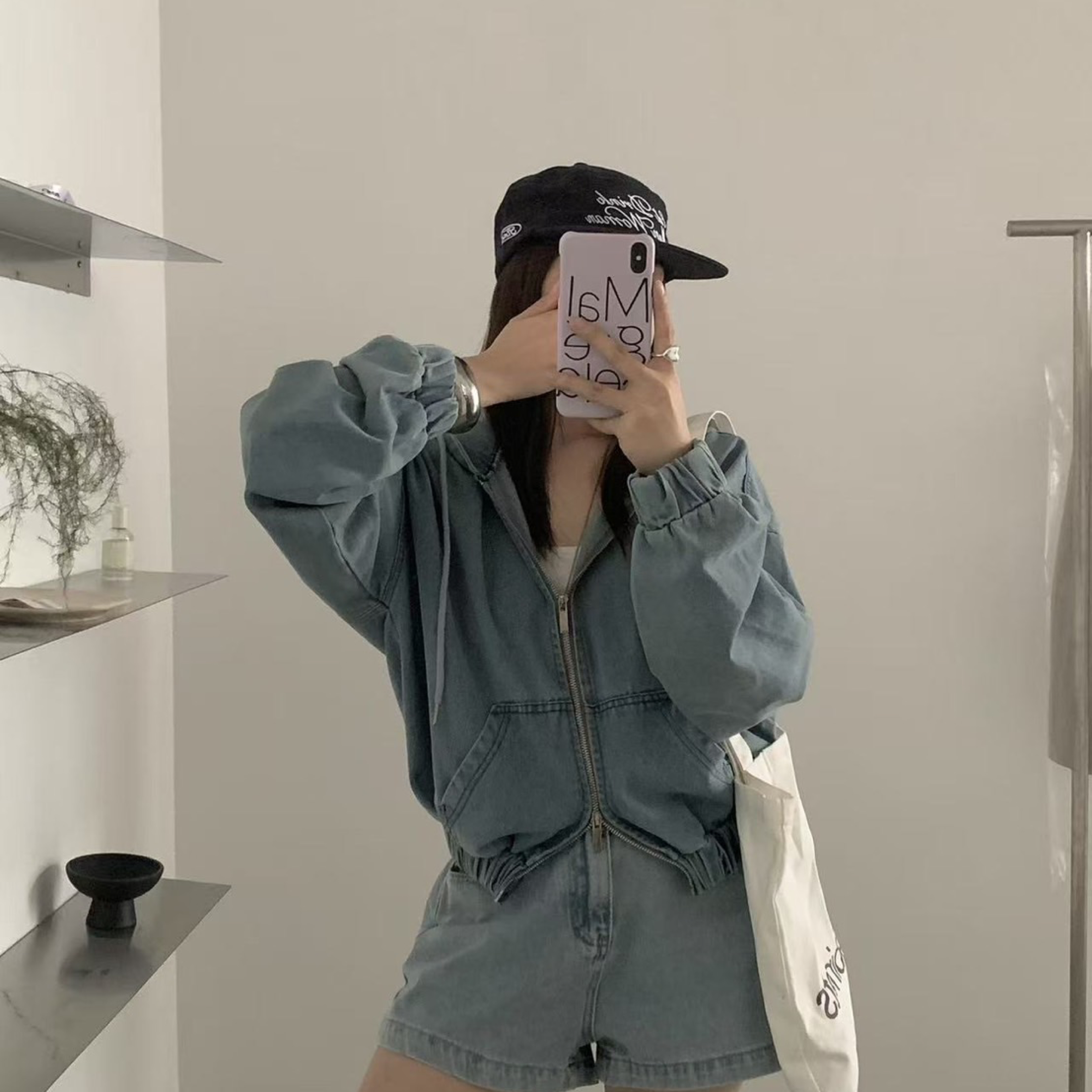 DDCT.預購/牛仔拉鍊外套