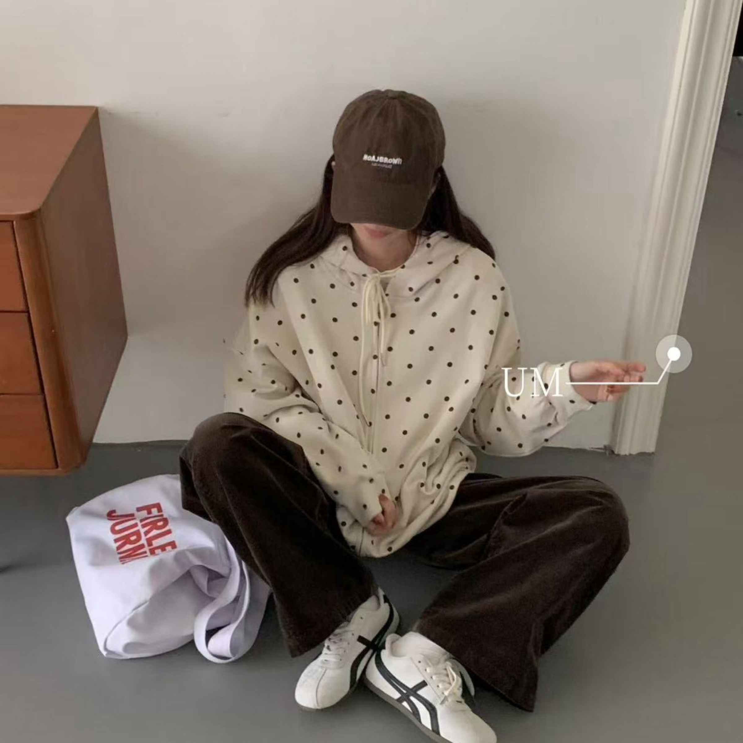 DDCT.預購/可愛點點連帽厚磅外套