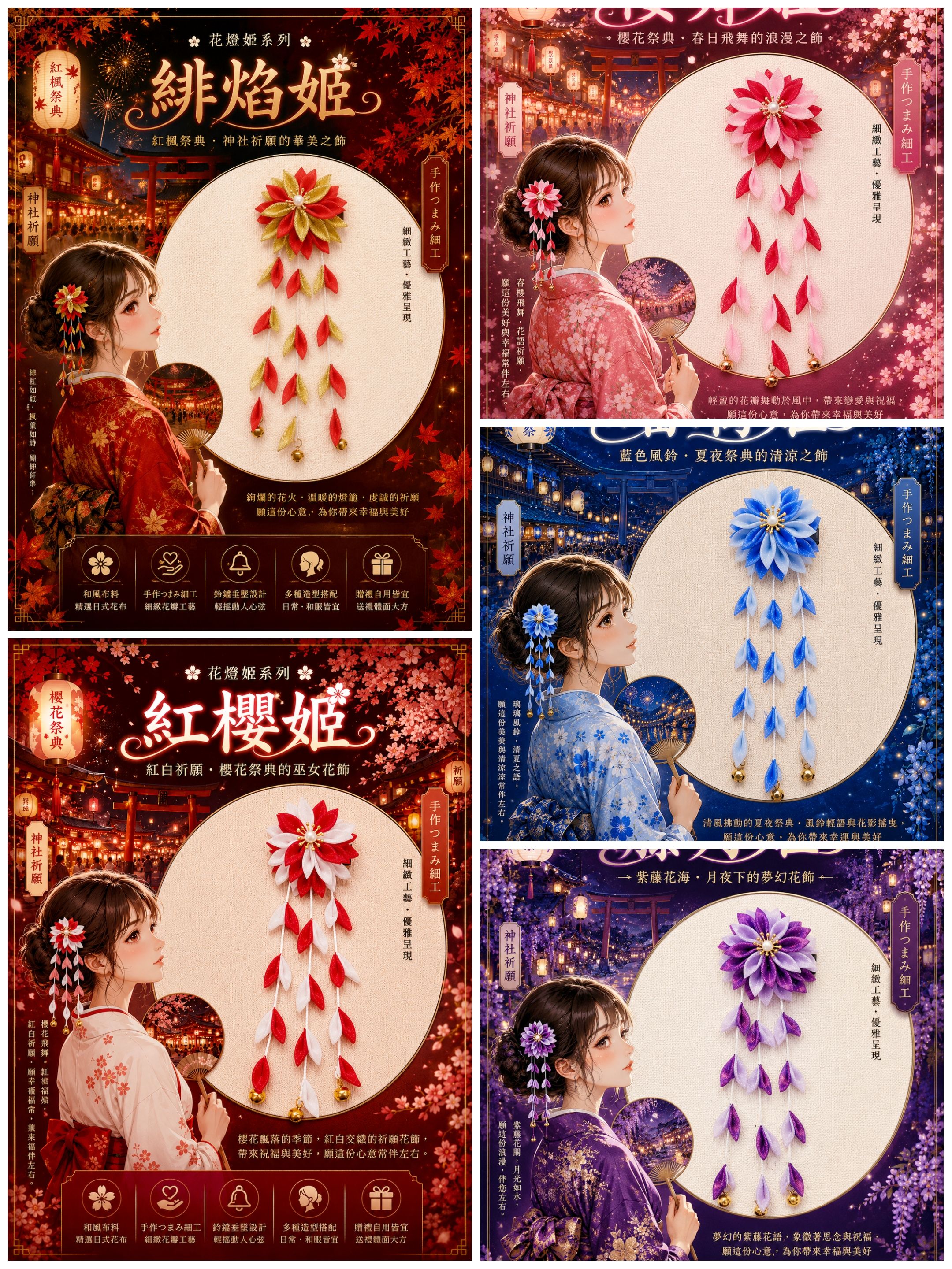 絢爛劍菊之舞-流蘇髮夾