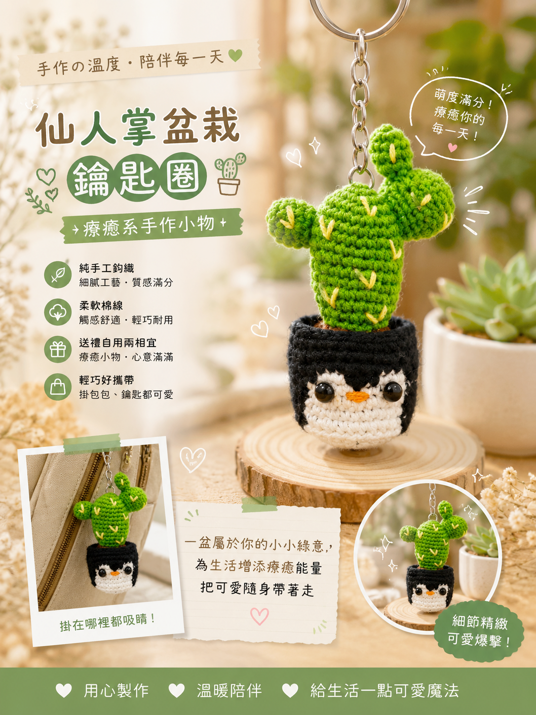 造型仙人掌鑰匙圈