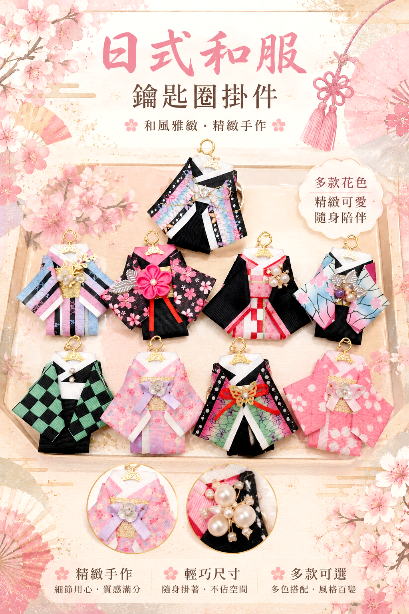 和風和服鑰匙圈掛件