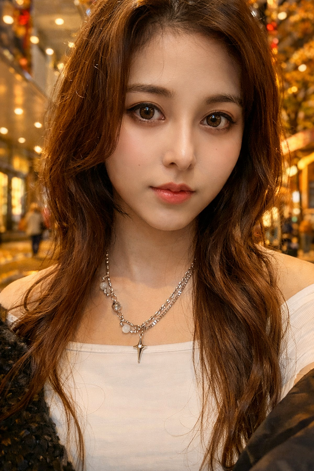 【星月迷蹤】月光石雙層層次項鍊 — 璀璨十字星芒款