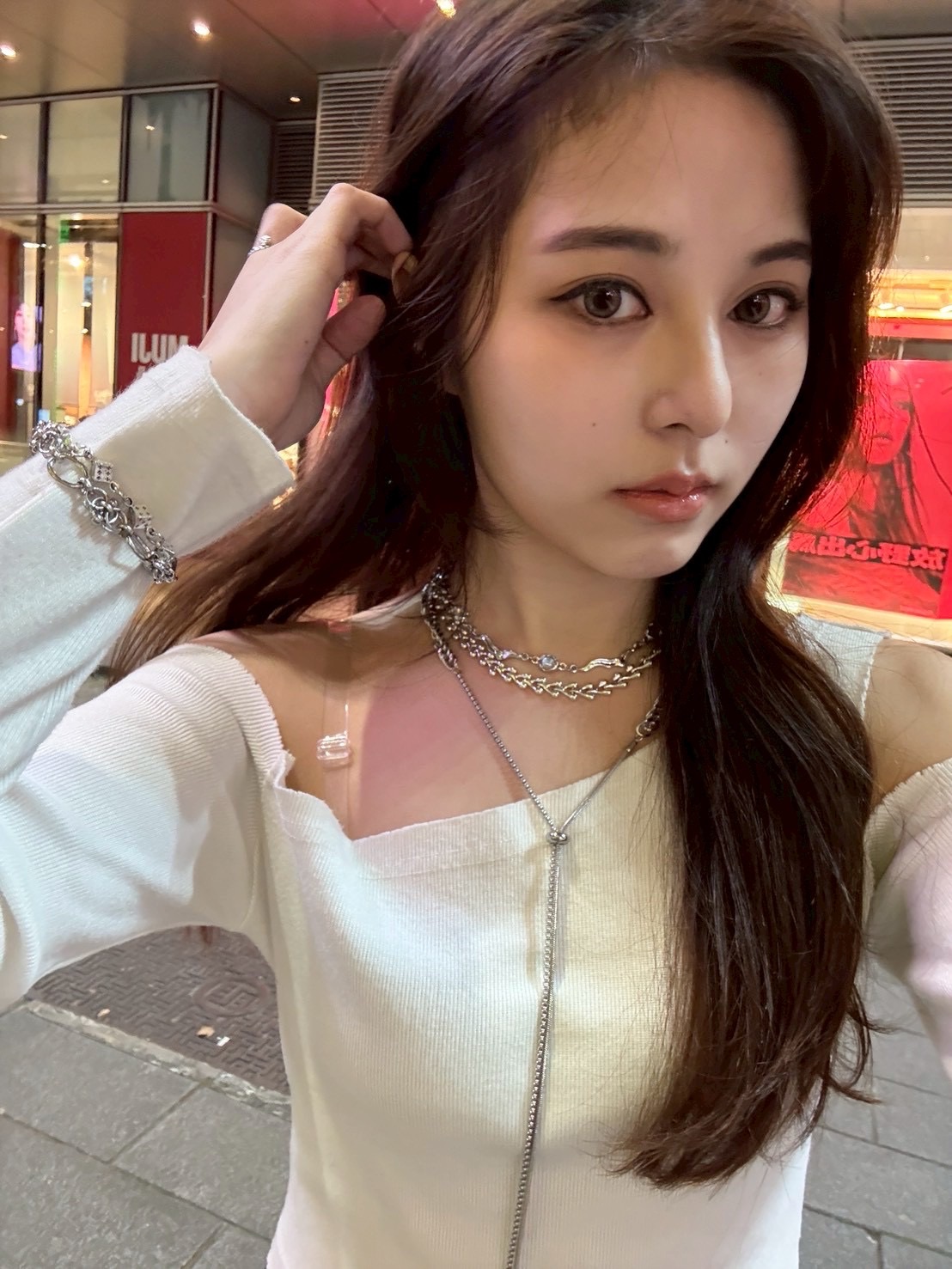 【銀色圖騰】 仿生結構液態銀項鍊 / 重工感金屬拼接首飾