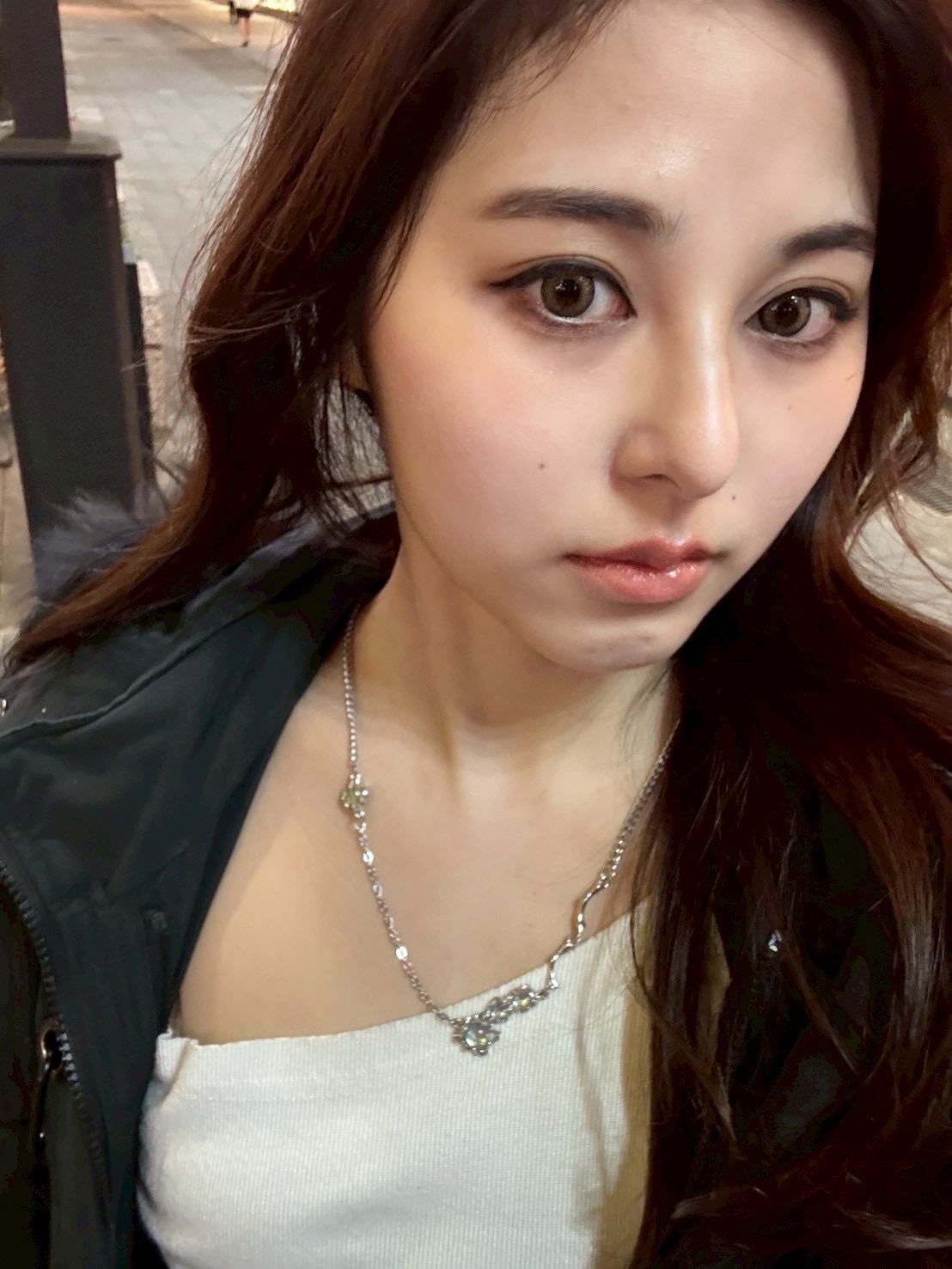 【月虹裂縫】 不對稱拼接月光石項鍊 / 鈦鋼古巴鍊設計感頸鍊