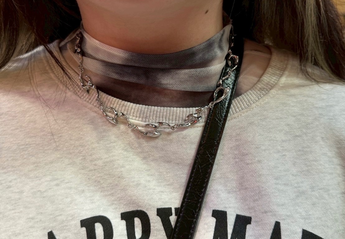 【失序美學】異形火焰感頸鏈 / 街頭層次感金屬項鍊