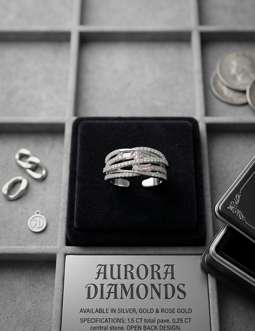 璀璨星河｜多層次交織滿鑽開口戒