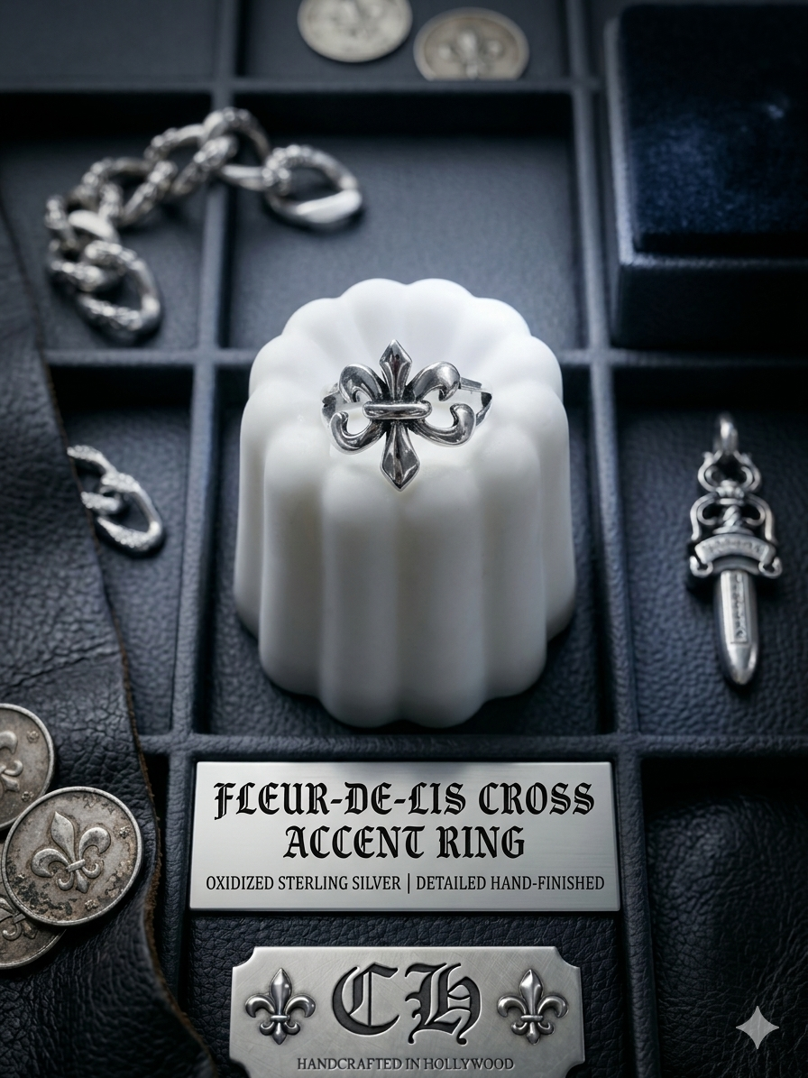 經典美學｜復古泰銀鳶尾花十字開口戒