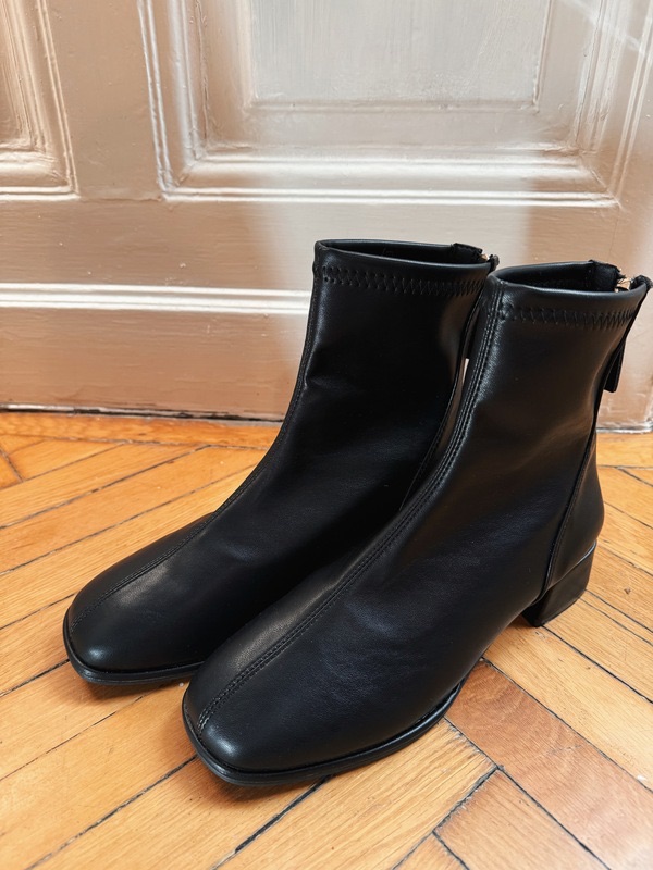 New! 好穿顯瘦（軟皮質逆天長腿直筒膝下靴 - 短靴版）