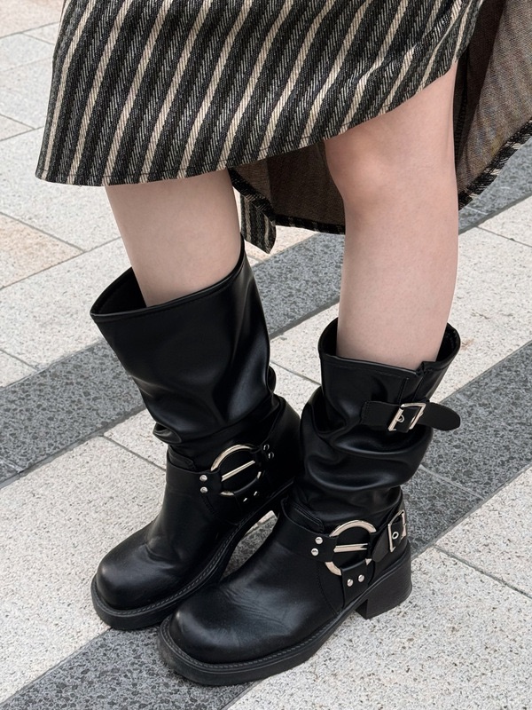 超百搭～自帶皺摺感的上等皮堆堆靴（好穿且不會掉筒）