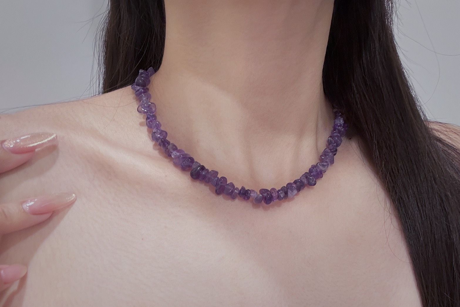 紫水晶 頸鍊 項鍊 水晶