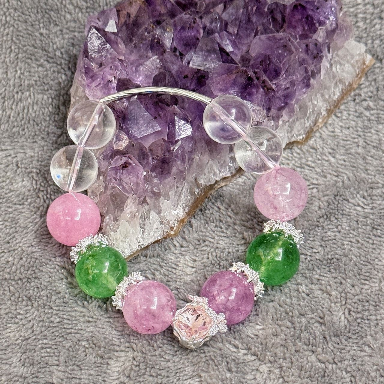 西瓜碧璽 手串 水晶手串 水晶