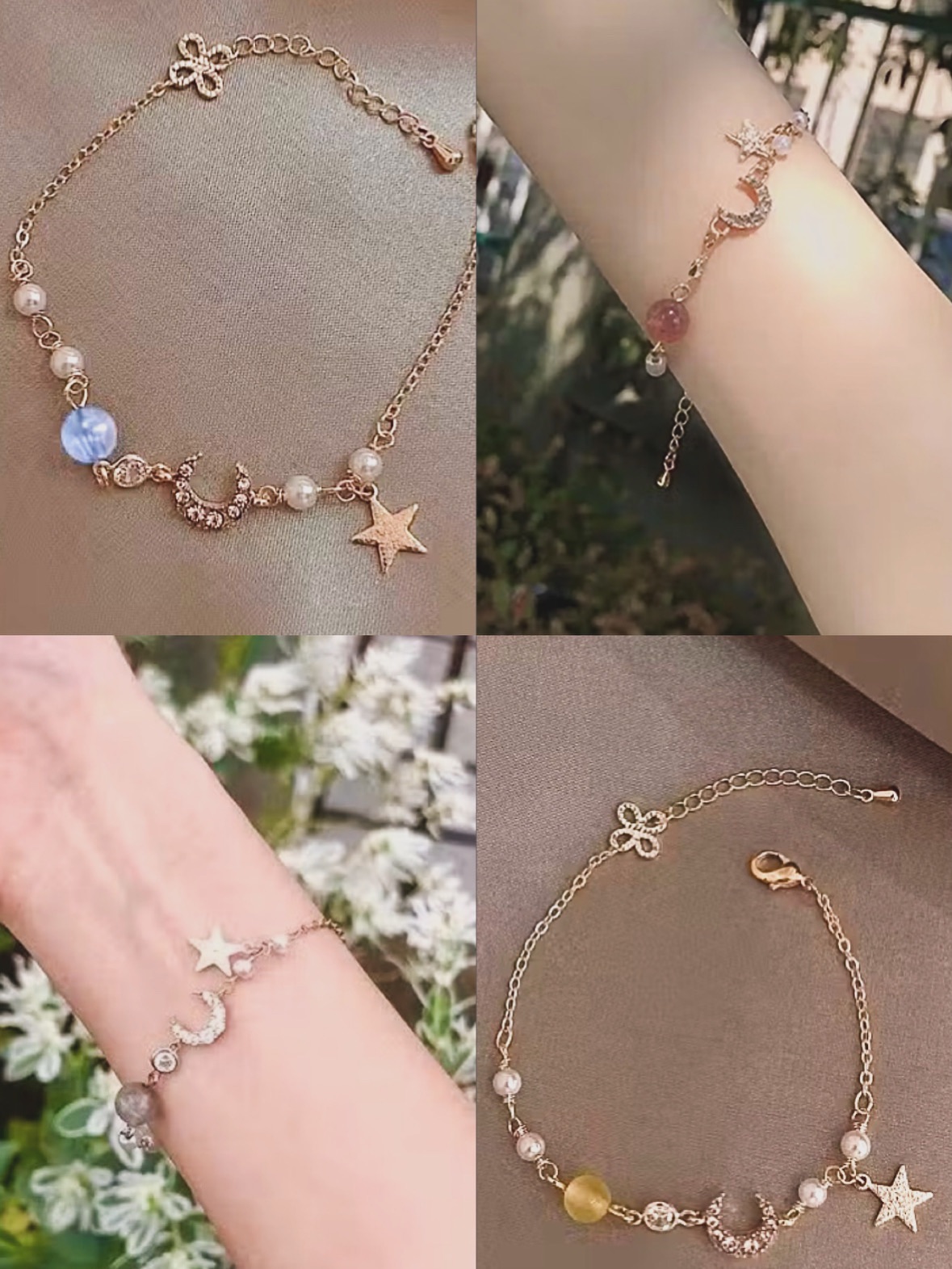 星月鋯石珍珠手鍊✨