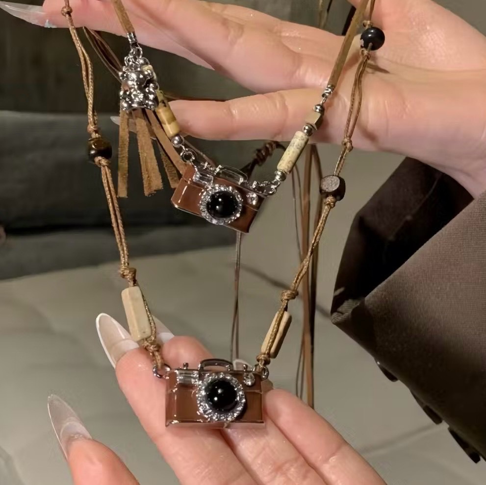 小熊麻繩相機項鍊✨