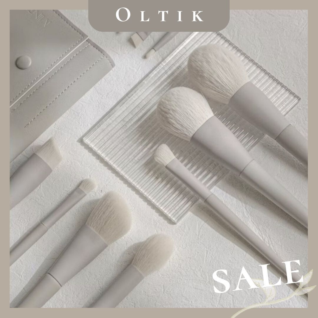 ｜OLTIK｜高訂款 贈刷包 極簡灰白調 10件組 刷具 套刷 化妝刷 美妝刷 化妝刷具