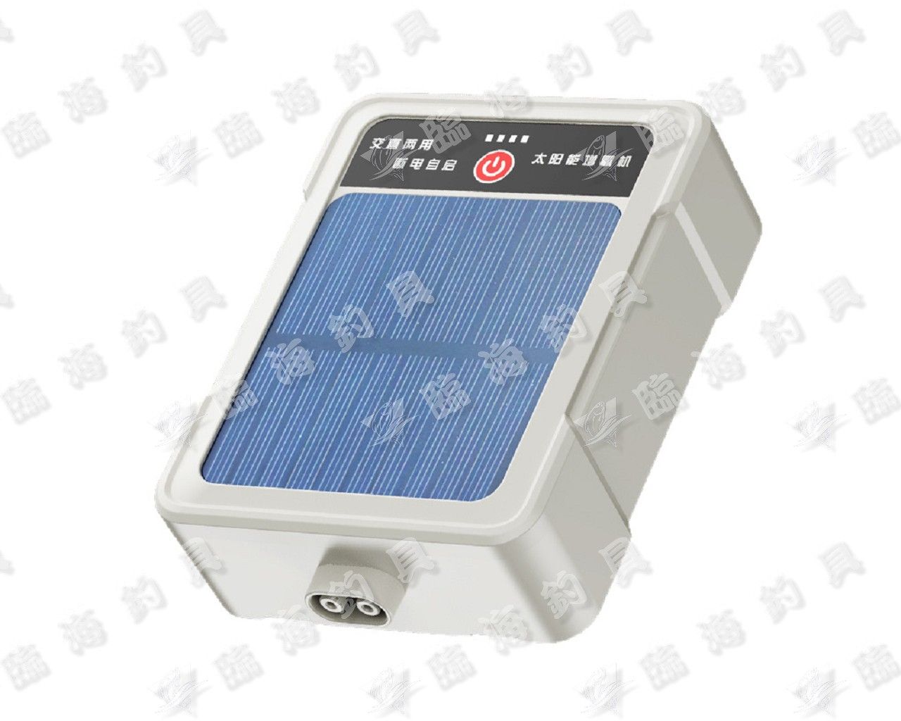 臨海釣具 24H營業 白標/釣魚打氣機 太陽能充電打氣機/雙孔打氣機 附氣泡石+打氣管+USB充電線