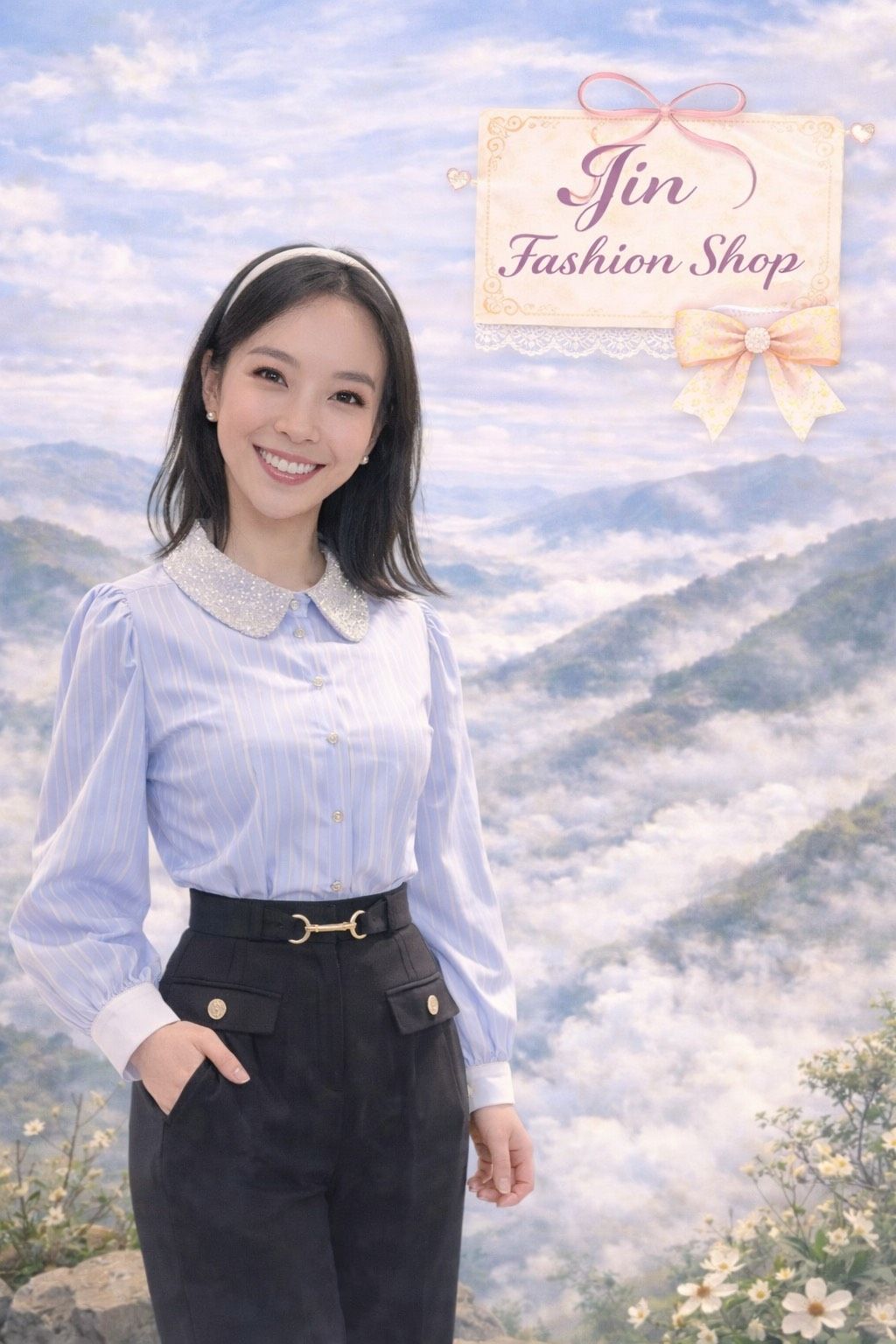 高質感正韓藍條紋襯衫