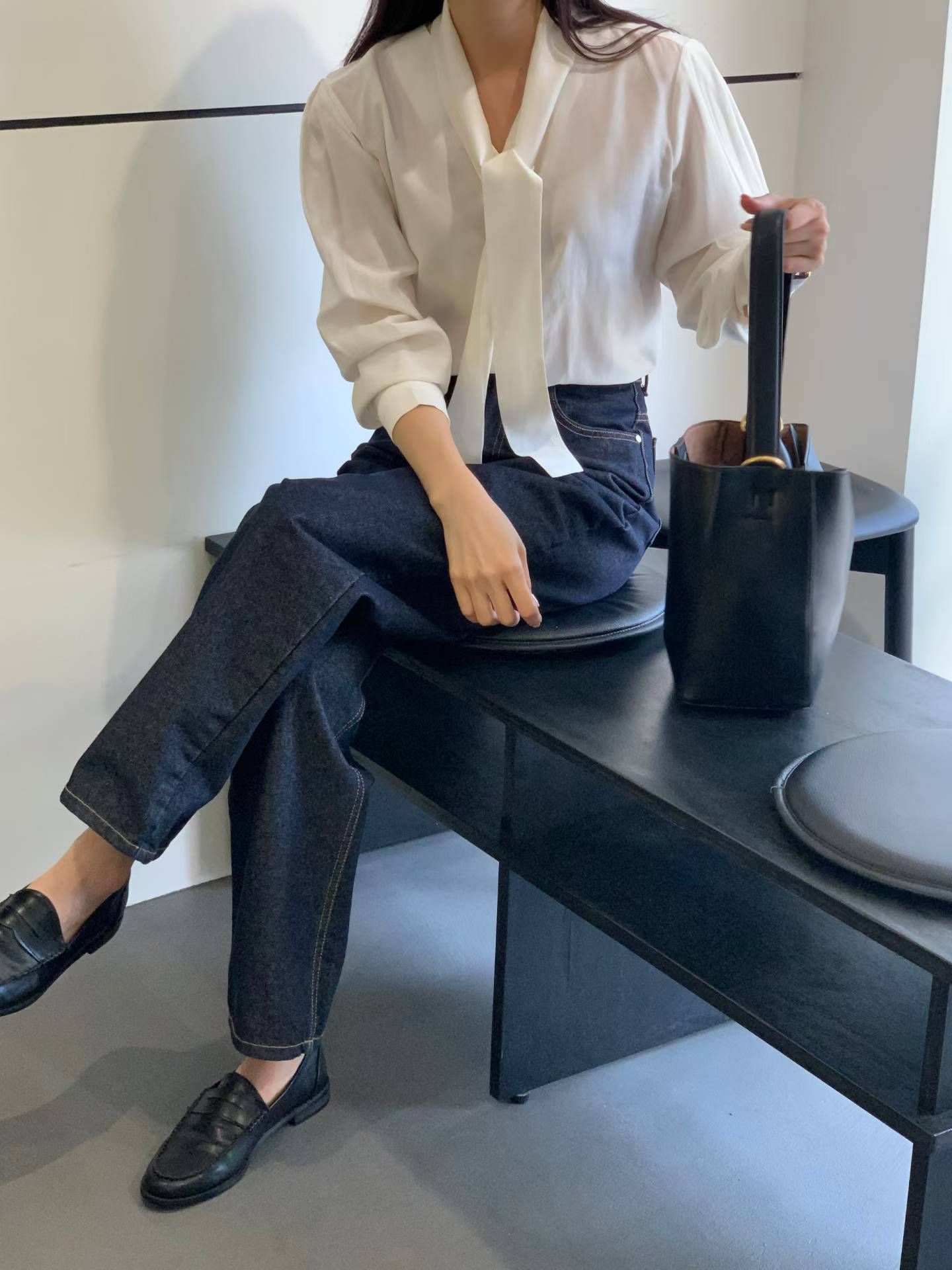 預購｜𝑩𝑹𝑷 優雅領結綁帶長袖襯衫