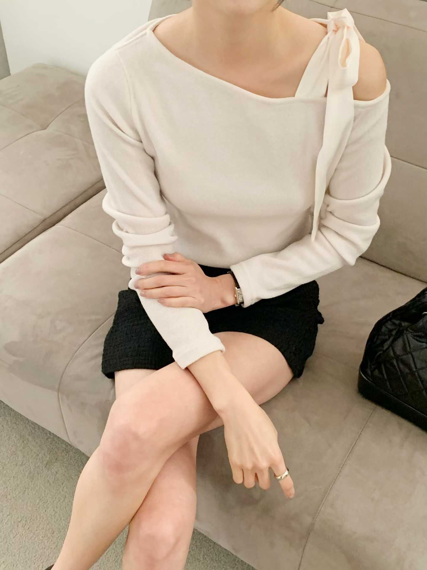 現貨＆預購｜𝑩𝑹𝑷 單肩綁帶露肩針織衫