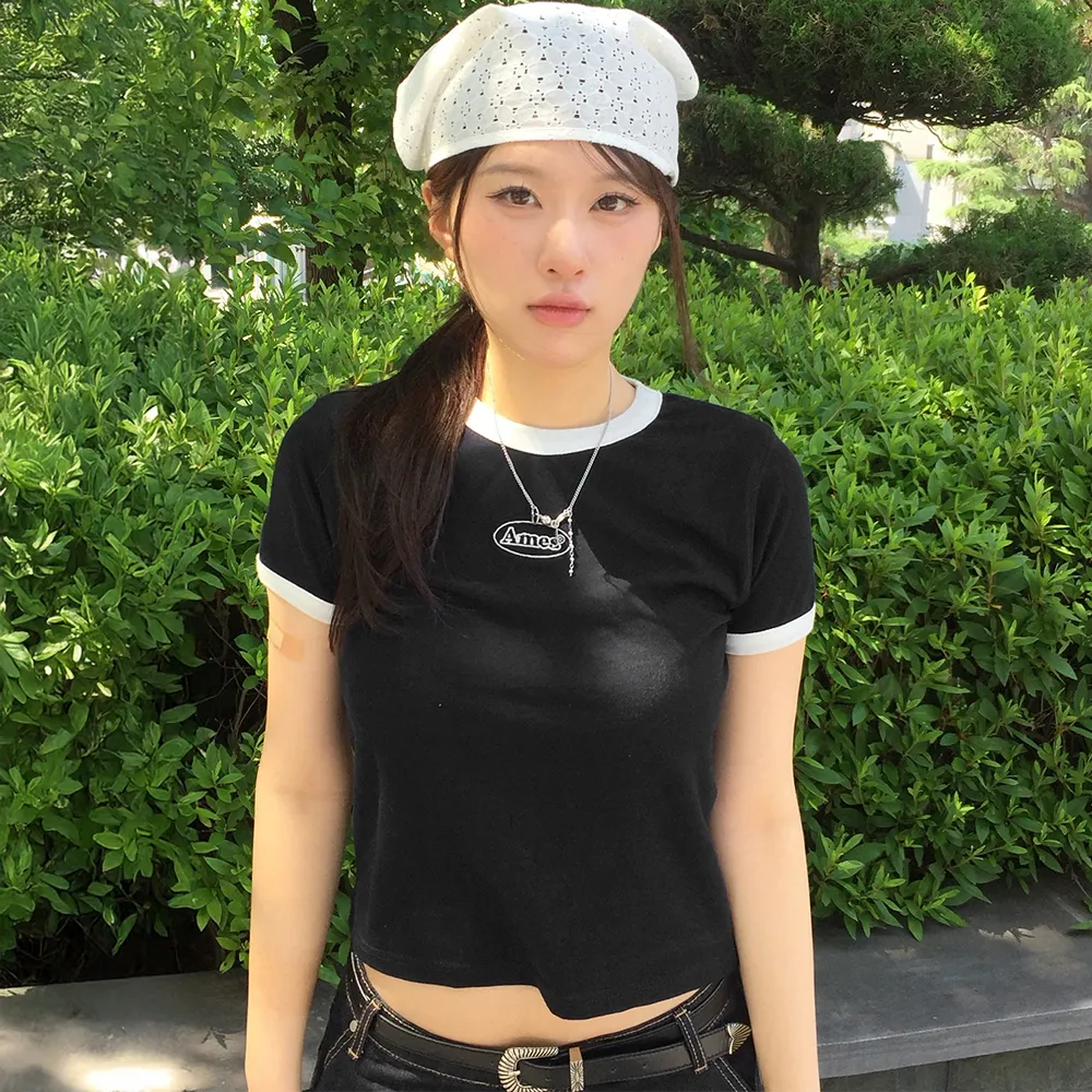 AMES 撞色短版T-SHIRT